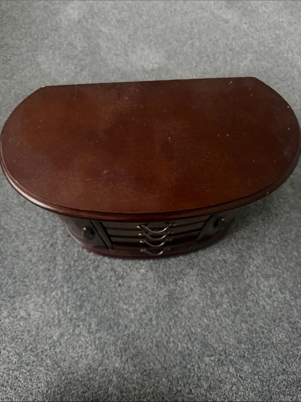Wood Grain Brown Jewelry Organizer Chest with Drawers